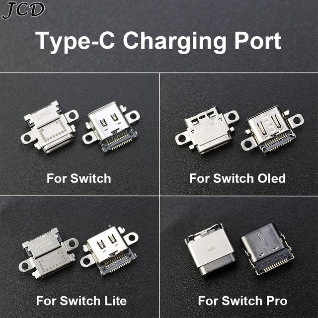 JCD USB-C Ladeport Buchse für Nintendo Switch Lite, OLED und Pro Konsolen in Silber - Bild 1