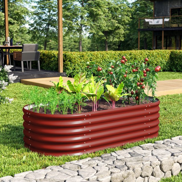 Vitavia Hochbeet Terra 401 Basic in Rubinrot aus Stahlblech, Höhe: 40 cm - Bild 1