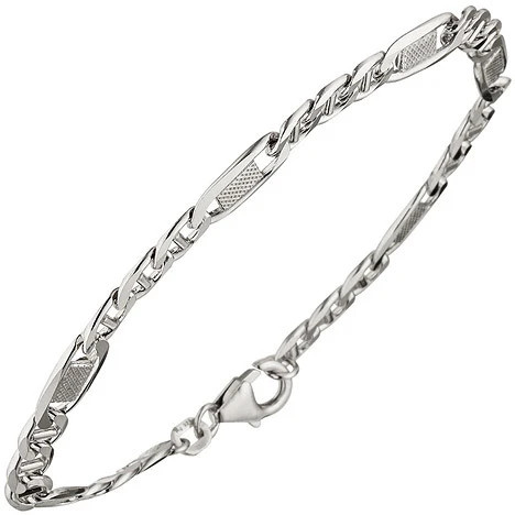 Colfem Panzer-Steg-Armband, 925 Sterling Silber, 19 cm, Unisex - Bild 1