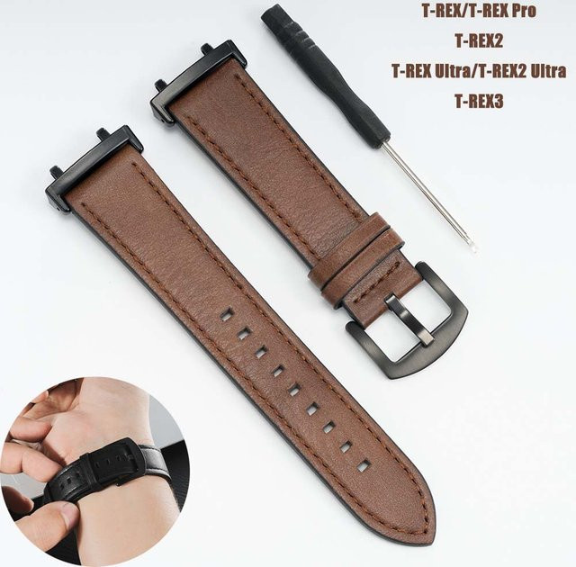 FancyWrist Uhrenarmband Leder, brown, Unisex, Amazfit T Rex 3, T Rex 2, T Rex - Bild 1