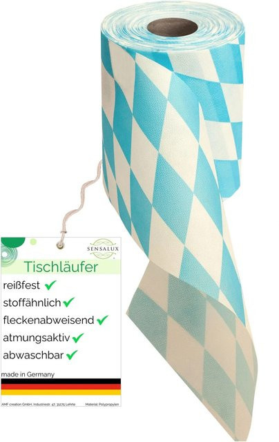 Sensalux Vlies-Tischläufer Bayrischblau, wasserabweisend und waschbar, Breite: 15 cm, Länge: 25 m - Bild 1