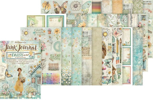 Stamperia Junk Journal Book Daisy Art in Multicolor, A4, B/T/H: 22,0 x 16,0 x 16,0 cm - Bild 1