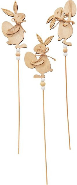 VBS Hasenstecker für die Osterdekoration in Beige aus Holz und Sperrholz - Bild 1