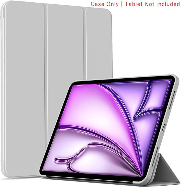 Magnetische Klapphülle für iPad Air 13 Zoll (M2/M3) 2025, Dreifach-Klappfunktion aus PU-Leder, Farbe: Weiß - Bild 1
