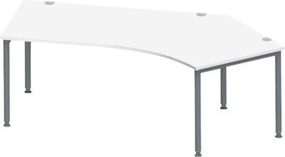 Schäfer Shop Genius Winkelschreibtisch MODENA FLEX 135 Grad mit rechtem Ansatz in Weiß/Anthrazit - Bild 1