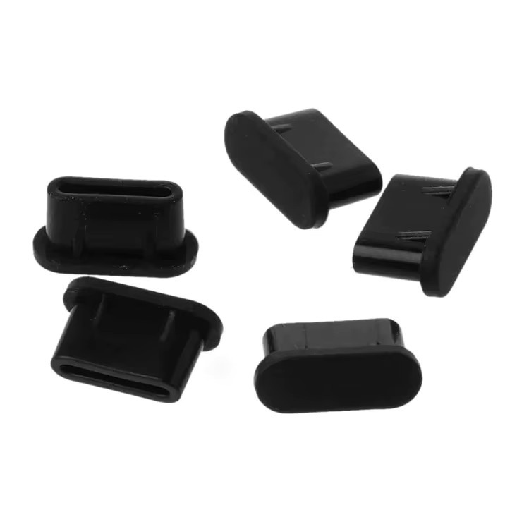 20 Stück USB-C Anti-Staub-Schutzstecker aus Silikon in Schwarz für Samsung, Huawei und Xiaomi - Bild 3