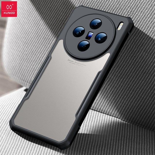 Xundd Schutzhülle für VIVO X100 Ultra, X100S Pro und X100 mit Airbag-Anti-Schock-Schutz, Kameraschutz und transparenter magnetischer Halterung, Transparent/Schwarz - Bild 1