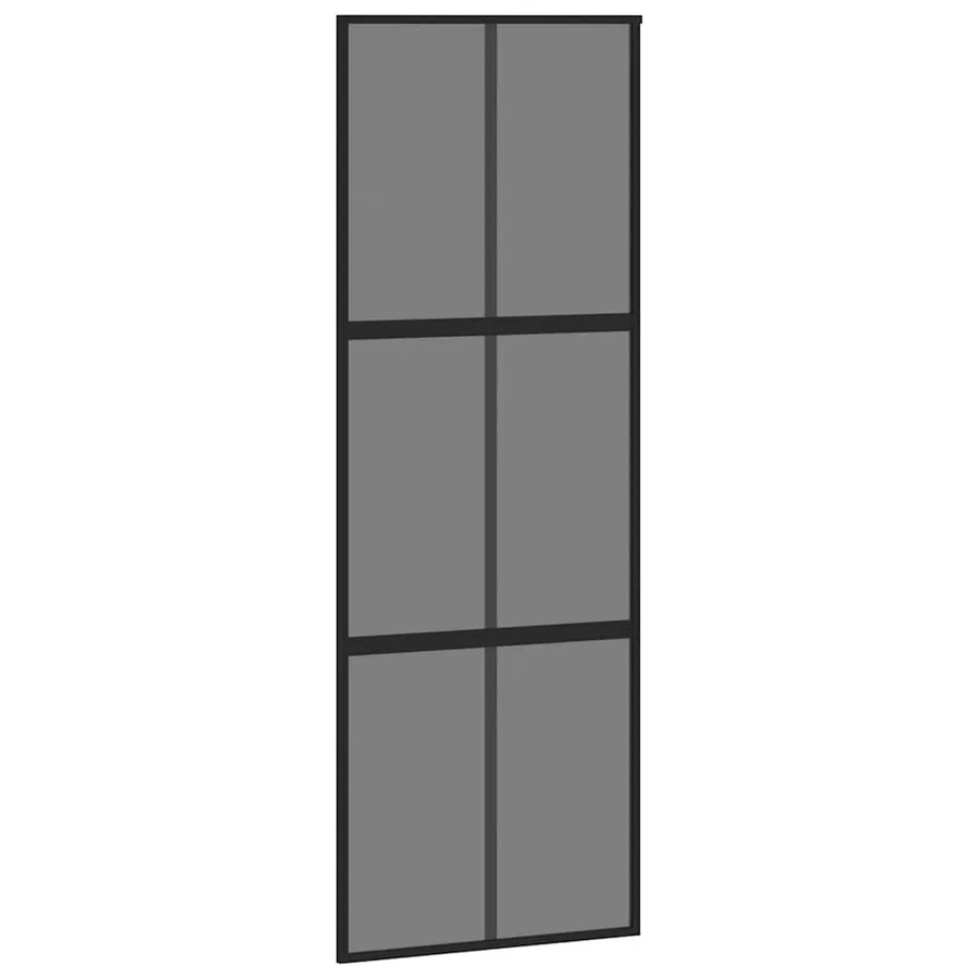 vidaXL Schiebetür aus Glas und Aluminium in Schwarz, B: 76 cm, H: 205 cm - Bild 2