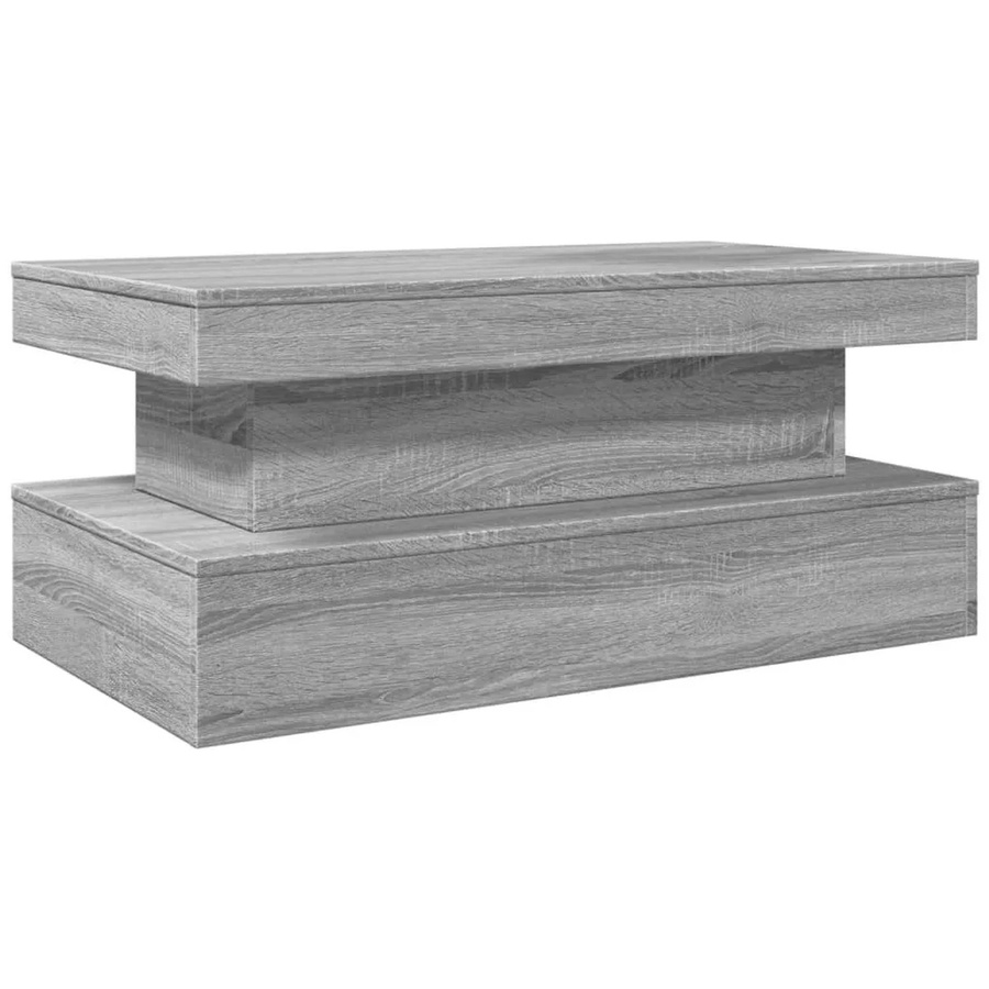 vidaXL Couchtisch mit LED-Leuchten in Grau Sonoma, modern, B/T/H: 90 x 50 x 40 cm - Bild 2