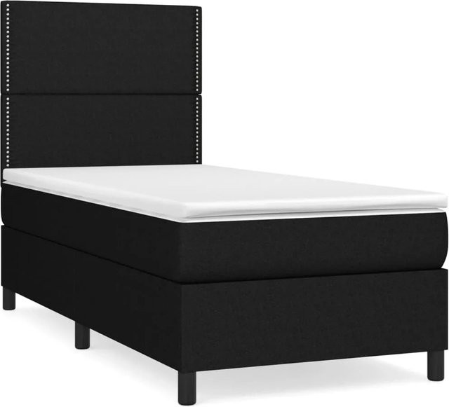 vidaXL Boxspringbett Hybrid mit Matratze Schwarz B/T/H: 100 x 200 x 118 cm - Bild 1