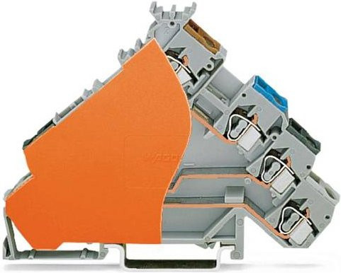WAGO 280-588/280-323 Initiatorenklemme 6mm Zugfeder Grau 50 Stück - Bild 1
