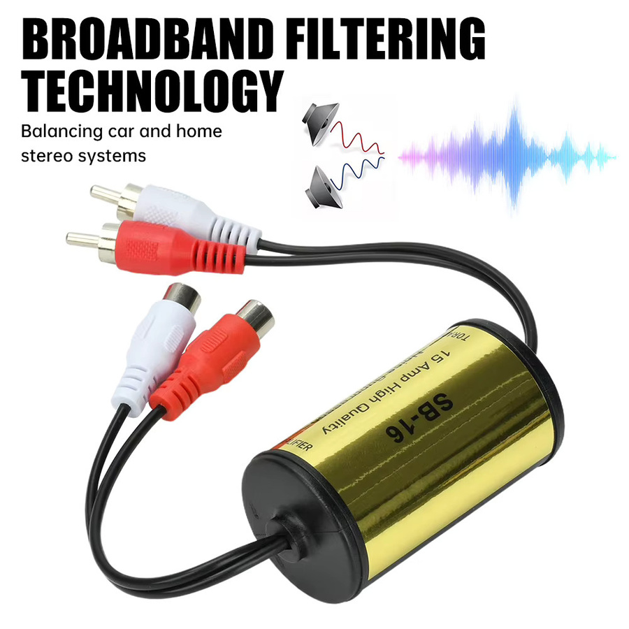 diymore RCA Audio-Rauschfilter und Erdschleifenisolator in Gold zur Beseitigung von Summen und Statik für Auto- und Heimstereoanlagen - Bild 3