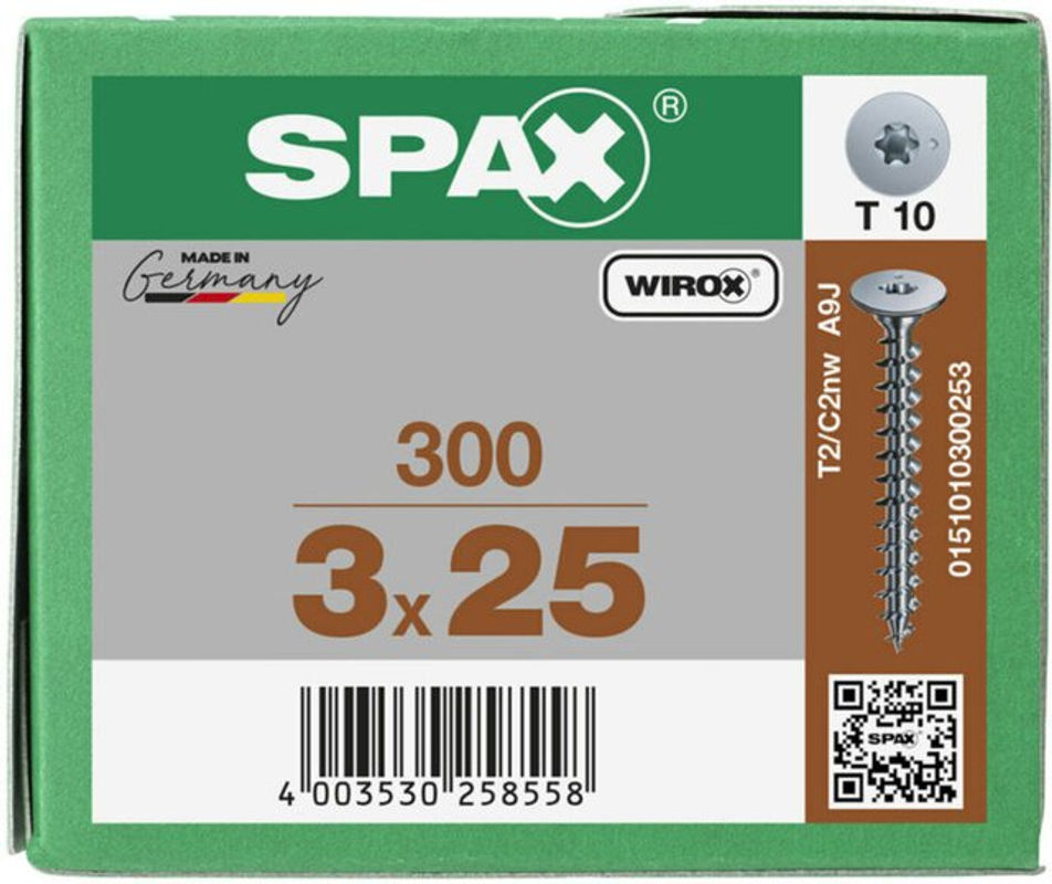 Spax Rückwandschrauben aus Stahl in Silber, Durchmesser: 3 mm, Länge: 25 mm, 300 Stück - Bild 2