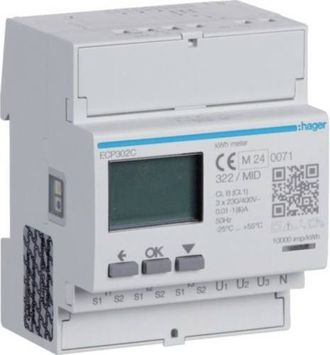 Hager ECP302C Digitaler Energiezähler in Weiß - Bild 1