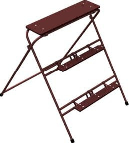 Schake Arbeitstritt aus Stahl, 3 Stufen, rot, klappbar, Breite: 100 cm, Höhe: 120 cm - Bild 1