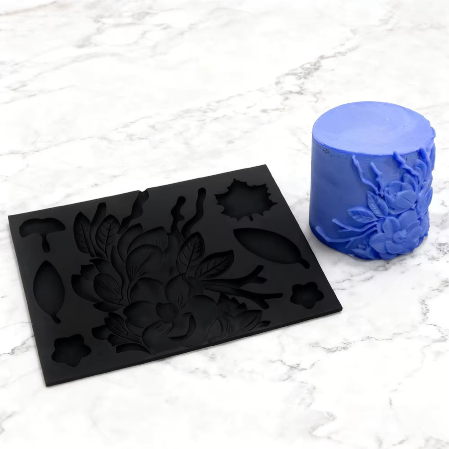 Meibum Relief Magnolia Silikonmatte in Schwarz für Fondant, Kuchen und Schokolade - Bild 4