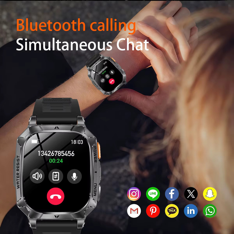 paazomu Smartwatch, Schwarz, Silikon, Herren - Bild 3