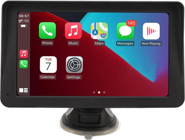 Koogeelife Tragbares Autoradio mit 7 Zoll Touchscreen, Linux-System, Wireless CarPlay, Android Auto, Mirror Link und Bluetooth 5.0, Schwarz - Bild 1
