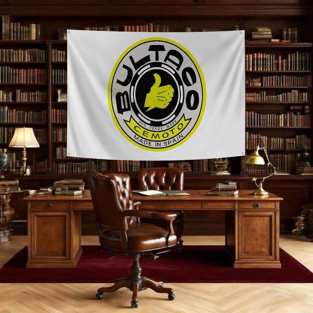 Bultacos Logo Motorräder Flagge aus Polyester mit vier Löchern für Outdoor und Dekoration - Bild 1