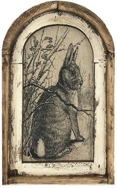 CosyHome Osterhase Vintage Poster in Beige mit Illustration im Landhausstil, Breite: 30,0 cm, Höhe: 20,0 cm - Bild 1