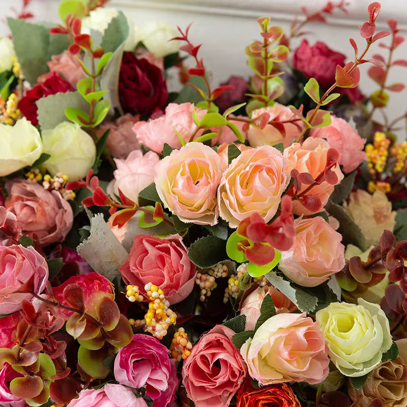 Künstliche Rosen-Seidenblumen von youyouhuan in Rot und Mehrfarbig als Blumenstrauß für Hochzeiten und Tischdekoration - Bild 3