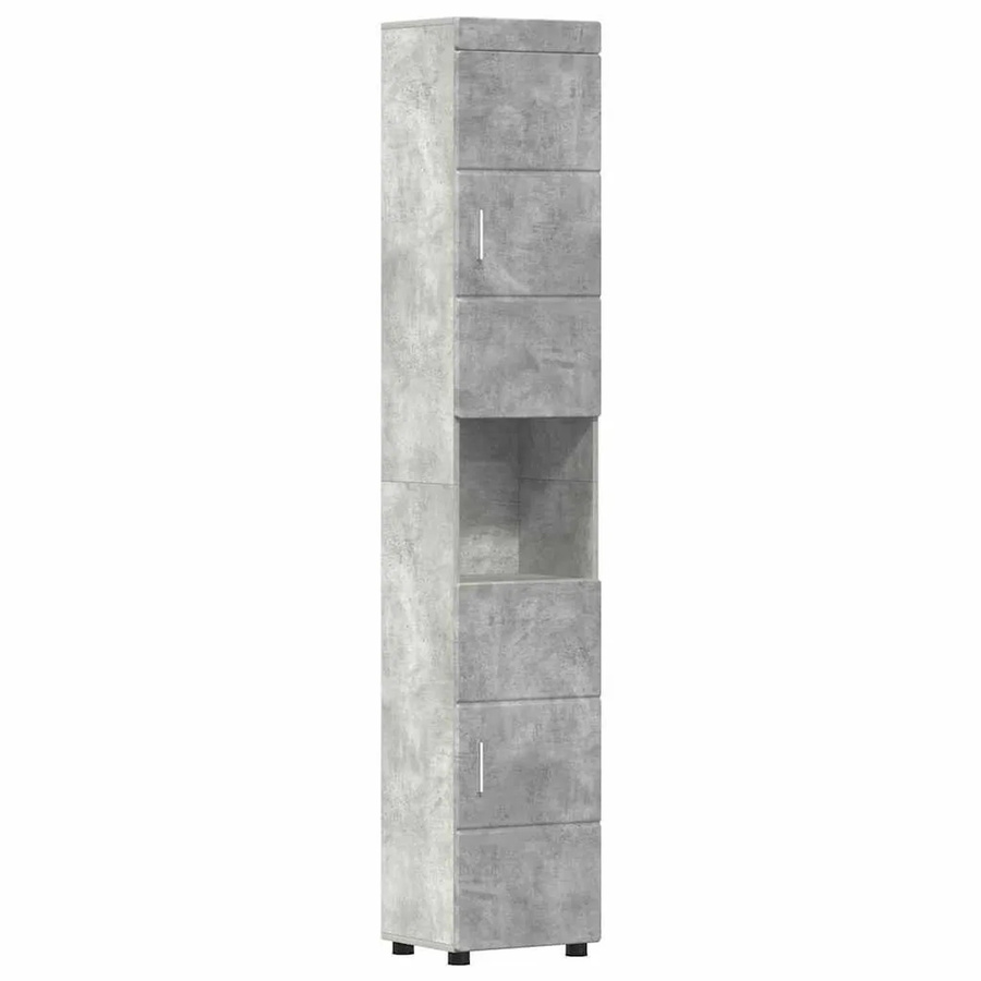 vidaXL Badezimmerschrank-Set TULUM in Beton Grau, modern und freistehend, B: 37 cm, T: 31,5 cm, H: 203 cm - Bild 2