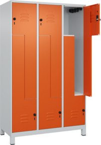 C+P Z-Spind Classic PLUS mit 6 Fächern, Stahlkonstruktion, Grau/Orange, B/T/H: 120 x 50 x 195 cm - Bild 1