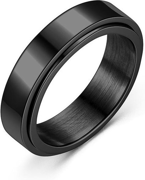 DIYelecs Ring Titanstahl, drehbar, Schwarz, Damen - Bild 1