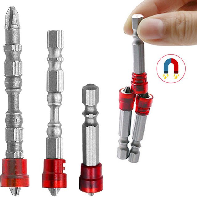 Wnew Magnetische Schraubendreher Bits PH2 Kreuzkopf in Silber für Trockenbau und Holzbearbeitung - Bild 1