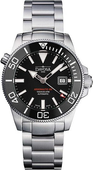 Davosa Armbanduhr Argonautic, Automatik, Edelstahl, Schwarz, 43 mm, Herren - Bild 1