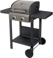 Unold BBQ Grillwagen Buddy Elektrogrill in Schwarz und Grau mit Thermometer, Warmhalterost und Rollen - Bild 1
