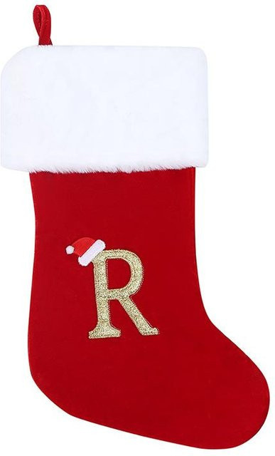 Monogrammierter Weihnachtsstrumpf mit Buchstaben in Rot von Binchi Keji Travel, Höhe: 50 cm - Bild 1