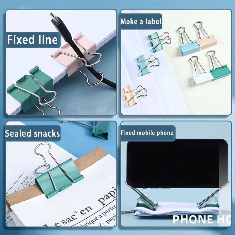 M&G Lange Foldback Clips in Morandi-Farben aus Metall für Schule und Büro, Multicolor - Bild 4