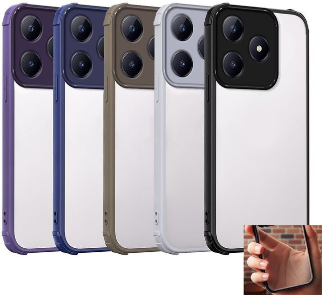 Realme Handyhülle für Realme C63, Realme C61 und Realme Narzo N63 in Purple mit stoßfestem Anti-Drop-Schutz und harter Acryl-Rückseite - Bild 1