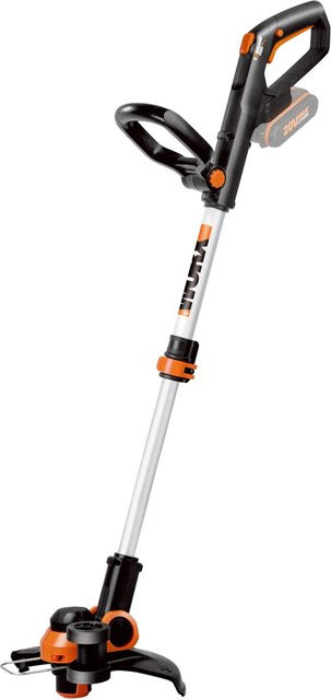 Worx PowerShare Akku-Rasentrimmer 20 V in Schwarz-Orange mit 30 cm Schnittkreis und Teleskopstange - Bild 1