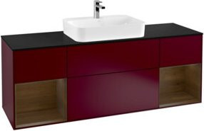 V&B Waschtischunterschrank Finion in Platin Blau Glänzend B/T: 160 x 50,1 cm - Bild 1