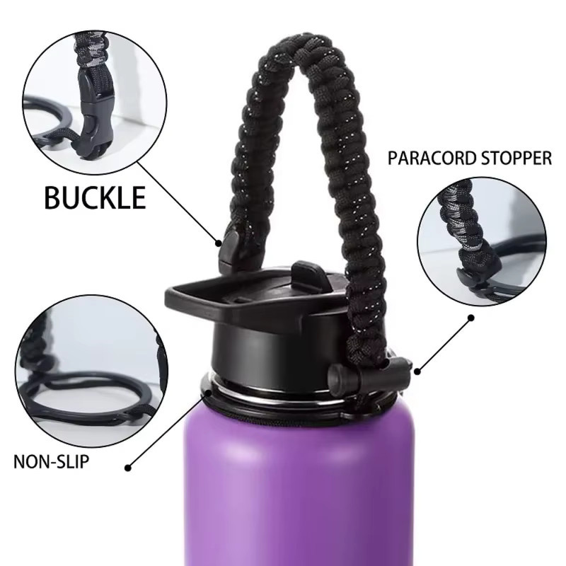 Paracord Flaschenhalter als tragbare Handschlaufe für Wasserflaschen in der Farbe Cupful - Bild 2