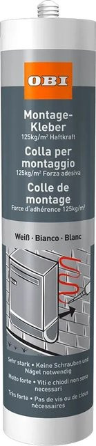 OBI Montagekleber extra stark, Weiß, 400 g - Bild 1