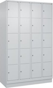 C+P Schließfachschrank Classic PLUS mit Sockel, 4 Abteile, Farbe Grau, B/H/T: 120 x 195 x 50 cm - Bild 1