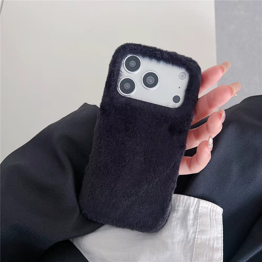 Flauschige Winter-Handyhülle aus Plüsch für dein Apple iPhone 17 Pro Max, 16, 15, 14, 13 Pro Max und 14 Plus - Bild 2