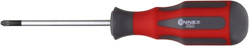 Connex Schraubendreher PZ mit 80 mm Klingenlänge in Silber, Rot und Grau - Bild 1