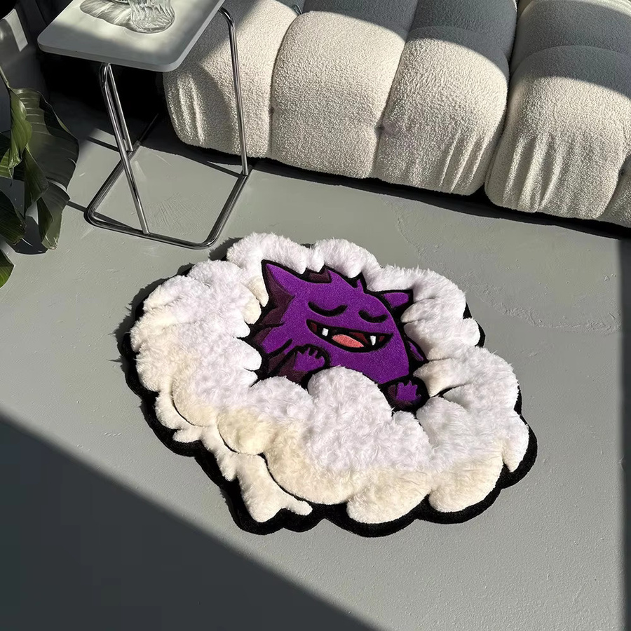 Bandai Pokemon Gengar Teppich aus Kunstfell als weiche Spielmatte und dekorative Raumdekoration für das Kinderzimmer - Bild 3