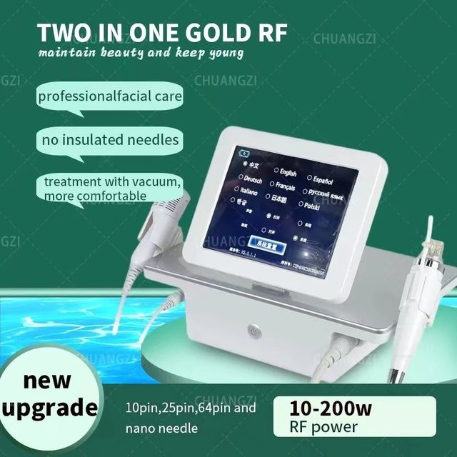 MYOSLIM 2-in-1 Gold RF Mikronadel-Gerät mit Eishammer, Unisex - Bild 1
