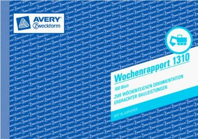 Avery Zweckform Wochenrapport 1310, 2 Blatt, A5, Weiß und Blau - Bild 1