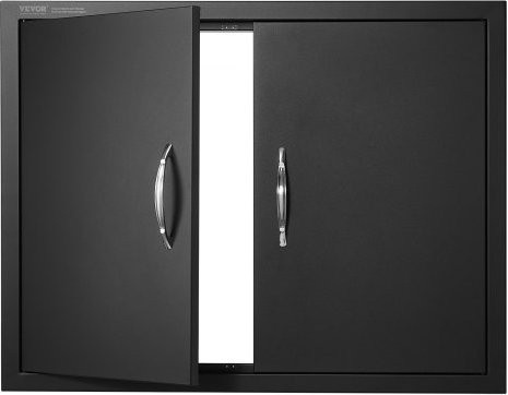VEVOR Grill-Zugangstür aus Edelstahl für Grillstationen und Außenküchen, doppelte flächenbündig montierte Kaltplattentür mit Griffen, B/H: 78,8 x 61,0 cm - Bild 1