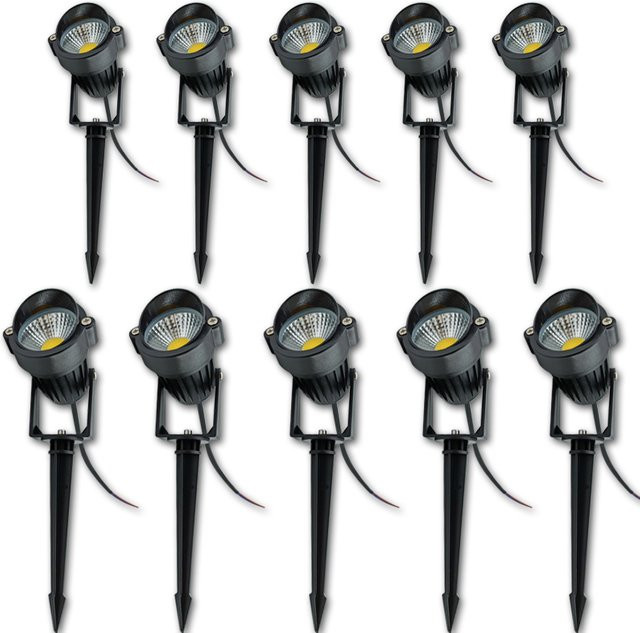10er Set KAISANXINYI COB LED Gartenstrahler Wasserdicht Outdoor Landschaftsbeleuchtung Natural White 4000K - Bild 1
