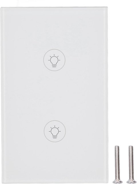 KONNWEI Smart Touch Wandschalter mit APP-Steuerung und Google Assistant, 2-Wege Lichtschalter aus gehärtetem Glas in Weiß - Bild 1