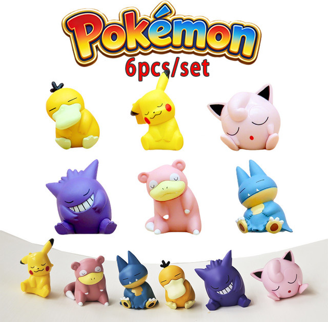 Bandai Pokémon Schlaf-Serie Modellfiguren, 6-teiliges Set, PVC - Bild 1