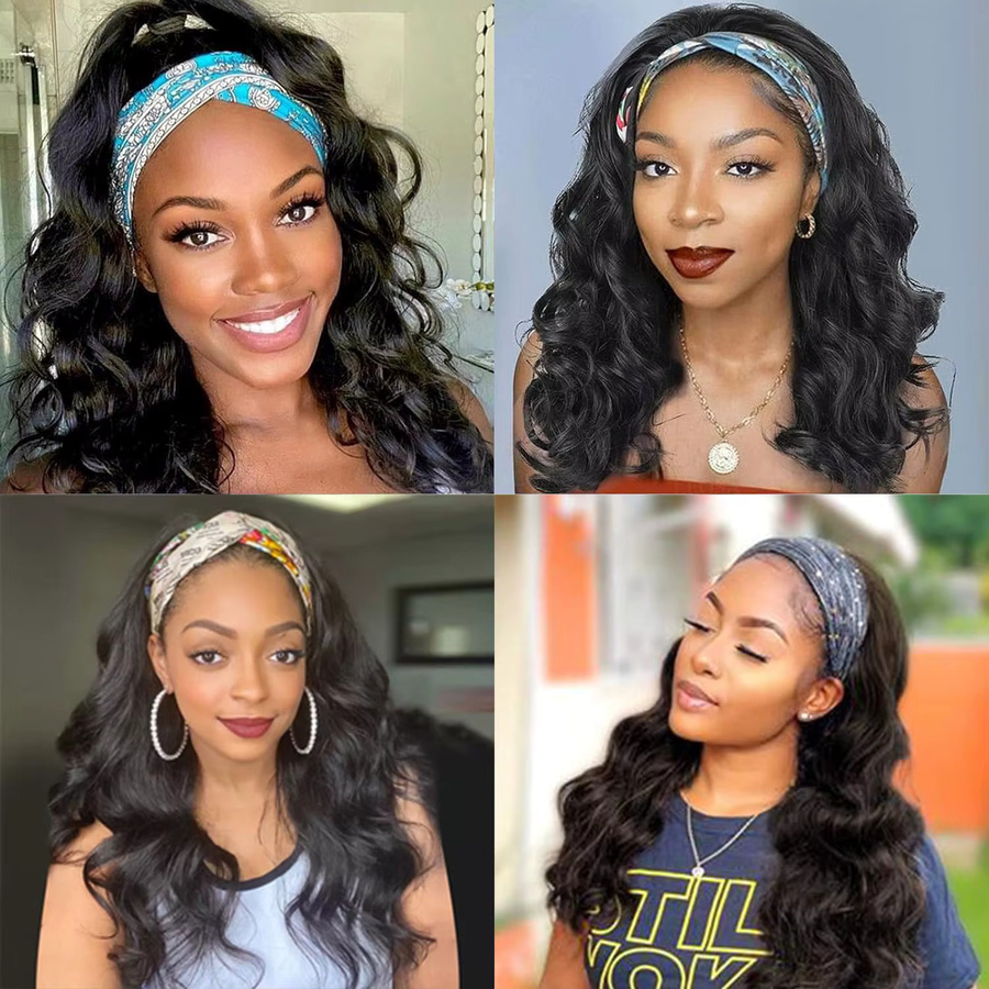 Dula A Hair Stirnband-Perücke aus Echthaar, Body Wave, 180 Dichte, Remy Indisches Haar - Bild 5
