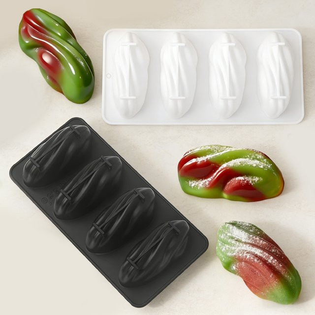 SHENHONG Silikon-Schokoladenform mit Pistazien-Design für Mousse und Dessert, 4-fach - Bild 1